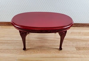 Dollhouse Dining Table Oval Wood Mahogany Finish 1:12 Scale Miniature Furniture - Picture 1 of 6