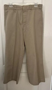 EUC Traditional Fit Flat Front Mens Khaki Chino Dark Beige Tan 31X24 - Picture 1 of 7