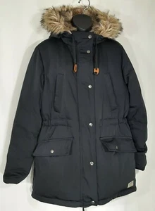 Jack Willis Womens Black Faux Fur Lined Hooded Parka Winter Coat US 8 UK 12 - Picture 1 of 8