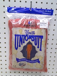 Boy's Indera Mills Large 14-16 Red Cotton Union Suit One Piece Long Underwear - Picture 1 of 2
