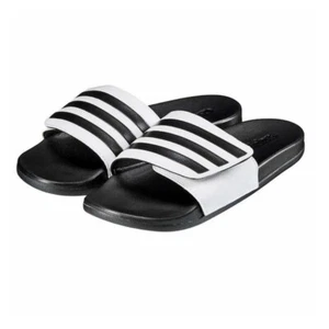 Sandalo Adidas Adilette unisex slide bianco/nero taglia uomo 13/donna 14 - Foto 1 di 7