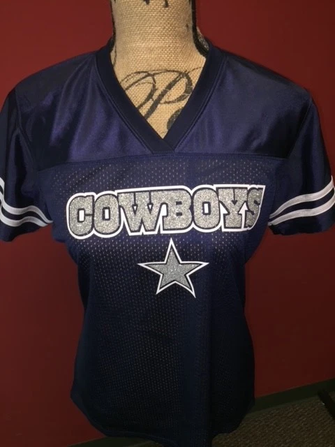 Dallas Cowboys Women's Glitter Football Jersey - Image 1 of 4