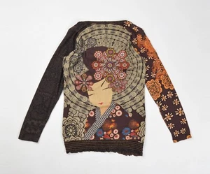 Top De Colección Desigual Y2K Estilo Japonés Dragón Bordado Manga Larga Talla L - Imagen 1 de 12