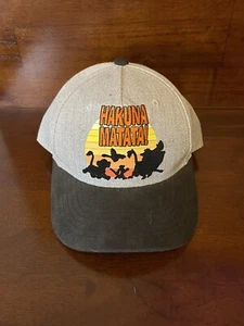 Disney Lion King Hakuna Matata! Adult Snapback Adjustable Gray Black Used Hat - Picture 1 of 9