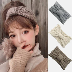 Braids Knotted Knit Headband Women Stretchy Woolly Head Band Crochet Hairband UK - Picture 1 of 162