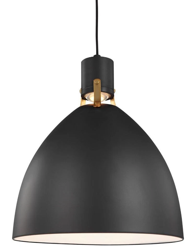 Feiss Brynne Integrated LED 17 inch Matte Black Pendant, P1443MB-LED - Image 1 of 1