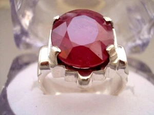 Men Natural Ruby Ring Sterling 925 Silver 925 Reall Gemstone Rings Yaqoot Size 9 - Picture 1 of 5