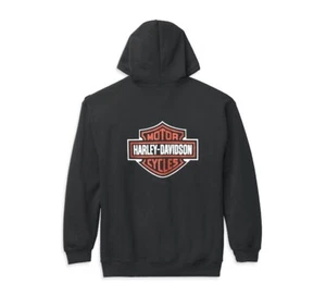 harley-davidson felpa nera uomo con zip e logo 99122-22vm - Foto 1 di 2