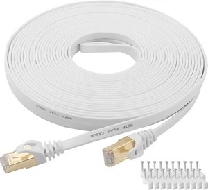 Cable Ethernet Cat 8 25 pies Cable de Internet Cat8 plano Gigabit de alta velocidad blindado - Imagen 1 de 7