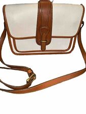 Vintage Dooney & Burke White Brown Leather Shoulder Bag