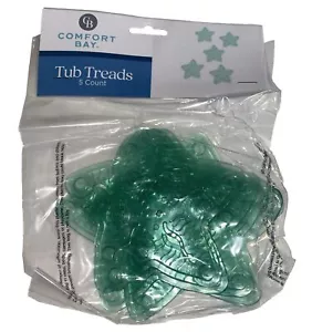 Comfort Bay Star Shapes Green Non Slip Safety Shower Treads Bath Tub 5 Count - Picture 1 of 4