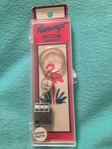 Vintage Keychain: Flamingo Hilton Laughlin Genuine Pewter New In Box - Picture 1 of 10