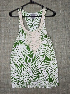 Vanessa Virginia Womens Dress Small White Green Sleeveless Tank top - Picture 1 of 8