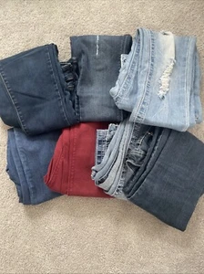 Lot Of 6 Jeans American eagle, Justice, Amethyst FREE SHIPPING - Picture 1 of 24