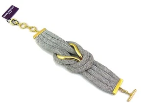 Adami and Martucci Silver Mesh Bracelet with Yellow Gold Loop - Picture 1 of 3