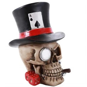 Figura Calavera Poker con Sombrero de Top Nueva - Imagen 1 de 2