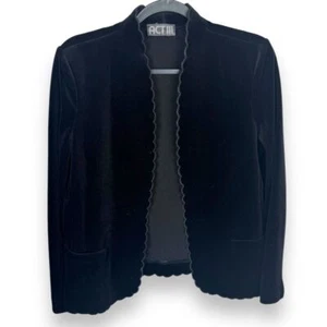 Act III Vintage Black Velvet Womens Blazer Size 8  Witchy Goth Vamp Regal Retro - Picture 1 of 10