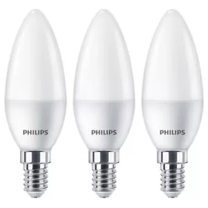 3 Pack of Philips 5.5W = 40W SES E14 LED Opal Candle Warm White 2700K - Picture 1 of 3
