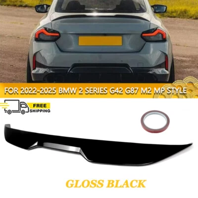 Gloss Black For 22-25 BMW 2 Series G42 G87 M2 M240i MP Style Rear Trunk Spoiler Foto 1 de 4