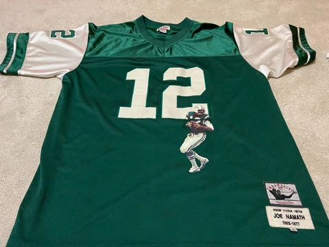 Rare Vintage Joe Namath New York Jets Mitchell & Ness Sewn Throwback Jersey - 60 Cover