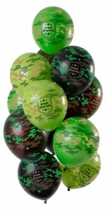 12 X HAPPY BIRTHDAY "B*DAY BASH" CAMOUFLAGE BALLOONS PREMIUM QUALITY - 30CM - Picture 1 of 1