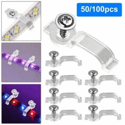 100 X Car Mounting Brackets Clip Fixing Clips For 5050 LED Strip Light Bar Cover - Image 1 of 3