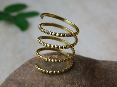 Anillo de férula de latón macizo, joyería de latón hecha a mano, anillos de férula de latón para boda Foto 1 de 4