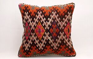 Kilim Pillow Cover, 20x20 in, Decorative Sofa Cushion, Handmade Boho Pillow