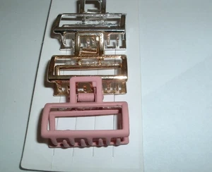 3 SILBER GOLD ROSA HAARKRALLENCLIPS 1,5" NEU MIT LÜCKENETIKETT - Bild 1 von 2