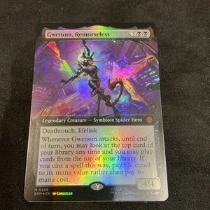 Gwenom, Remorseless MTG Spiderman NM Extended Art Foil #256  - Bild 1 von 5