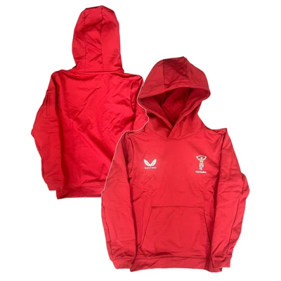 CASTORE Harlequins Kid's Rugby Hoodie Red Tech Fleece Hoodie - New