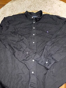 Polo Ralph Lauren Shirt Mens 3Xt Black Stretch Button Down Tall Long Sleeve - Picture 1 of 6