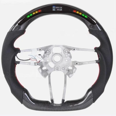 Real Carbon Fiber LED Steering Wheel For 2014+ Porsche Cayenne Macan 911 718 - Image 1 of 4