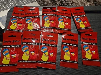 Paquete divertido de 10 paquetes de etiquetas de perro Angry Birds serie 1  Foto 1 de 4