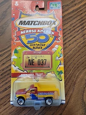 Camión de volteo Matchbox Across America serie 50 cumpleaños - Nebraska - Ford nuevo en caja Foto 1 de 3