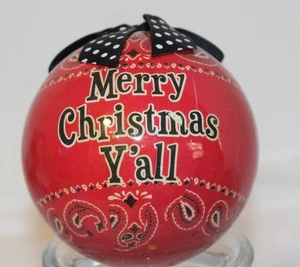 Burton & Burton Merry Christmas Y'all rotes Bandana Ornament in Schachtel - Bild 1 von 6