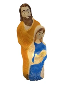 Vintage Union Don Featherstone Christmas Blow Mold Mary Joseph Jesus Nativity - Picture 1 of 9
