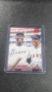 2022 Topps Stadium Club - Willie Mays, Hank Aaron #218 Red Foil Posed with... - Picture 1 of 2
