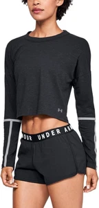 Under Armour Women's UA Lighter Longer Cropped Crew XL Black - Picture 1 of 2