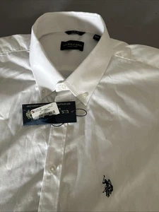 U.S. Polo Assn Shirt Mens XL 17-17.5 34/35 White Button Up Collared Long Sleeves - Bild 1 von 6