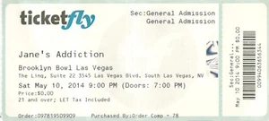 2014 Jane's Addiction Concert Ticket Stub Las Vegas NV - Picture 1 of 1