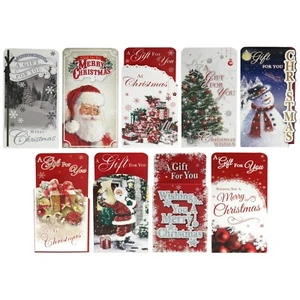 Pack of 9 Kids Assorted Traditional Christmas Glitter Money Wallet Gift Envelope - Picture 1 of 1