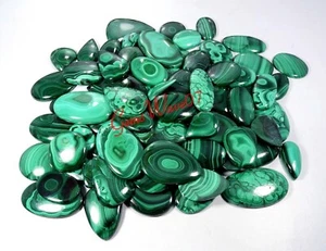 Cabochon Malachite Verde Naturale Lotto Ingrosso 250 Cts 4 Pezzi Gemma Sciolta - Foto 1 di 10