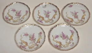(5er Set) Antike Limoges Frankreich Elite Werke Handbemalt Gold Vergoldet 6" Teller - Bild 1 von 3