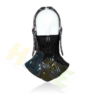 Leather Bondage Neck Corset Collar Head Hood Harness Back Lacing Restraints New - Bild 1 von 6