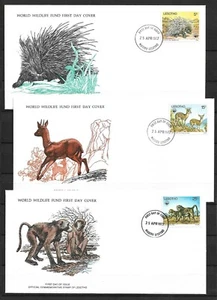Lesotho - Wildlife - Illustrated FDC Covers - 3 stk. - VF Used !!!!! (A4446) - Picture 1 of 1