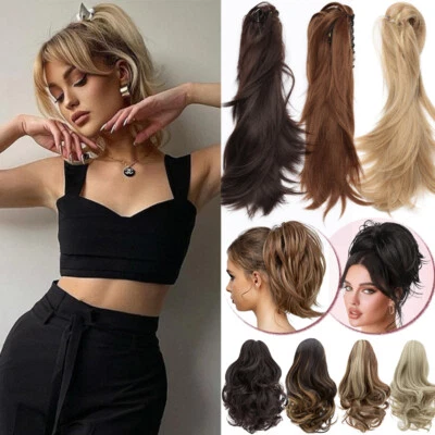 Natürlich wie Echt Haarteil Klammer Dutt Pferdeschwanz Clip in Haarverlängerung - Bild 1 von 4