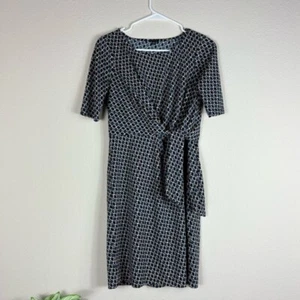 Ann Taylor Geometric Wrap Dress 3/4 sleeves size xs - Picture 1 of 11