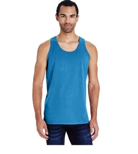 Hanes Mens Comfort Wash USA Cotton T-Shirt Tank Top Muscle 2XL Royal Blue NEW - Picture 1 of 6