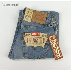 LEVI'S Jeans LEVIS 517 Used Look Blu RELAXED FIT Gamba Dritta Vita Alta Vintage - Foto 1 di 8